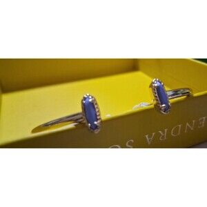 Kendra Scott Emma Cuff Bracelet Rhodium/Silverlake Blue Magenesite NOS
